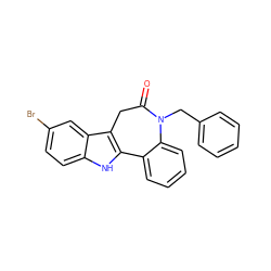 O=C1Cc2c([nH]c3ccc(Br)cc23)-c2ccccc2N1Cc1ccccc1 ZINC000013532022