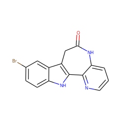 O=C1Cc2c([nH]c3ccc(Br)cc23)-c2ncccc2N1 ZINC000013588927