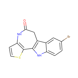 O=C1Cc2c([nH]c3ccc(Br)cc23)-c2sccc2N1 ZINC000013532142