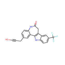 O=C1Cc2c([nH]c3ccc(C(F)(F)F)cc23)-c2cc(CC#CO)ccc2N1 ZINC000027192688