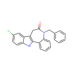 O=C1Cc2c([nH]c3ccc(Cl)cc23)-c2ccccc2N1Cc1ccccc1 ZINC000045284559