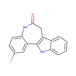 O=C1Cc2c([nH]c3ccccc23)-c2cc(I)ccc2N1 ZINC000013532052