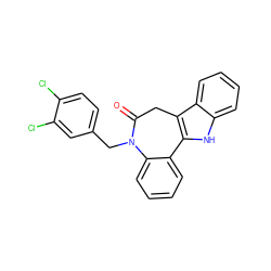 O=C1Cc2c([nH]c3ccccc23)-c2ccccc2N1Cc1ccc(Cl)c(Cl)c1 ZINC000045298872