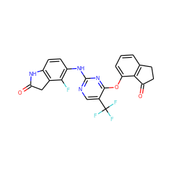 O=C1Cc2c(ccc(Nc3ncc(C(F)(F)F)c(Oc4cccc5c4C(=O)CC5)n3)c2F)N1 ZINC000145963600