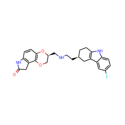 O=C1Cc2c(ccc3c2OC[C@H](CNCC[C@H]2CCc4[nH]c5ccc(F)cc5c4C2)O3)N1 ZINC000045254393