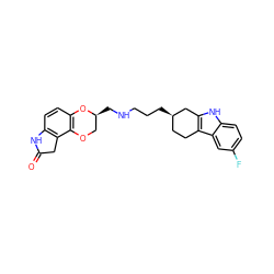 O=C1Cc2c(ccc3c2OC[C@H](CNCCC[C@@H]2CCc4c([nH]c5ccc(F)cc45)C2)O3)N1 ZINC000045253083