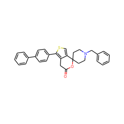 O=C1Cc2c(csc2-c2ccc(-c3ccccc3)cc2)C2(CCN(Cc3ccccc3)CC2)O1 ZINC000095601056