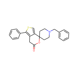 O=C1Cc2c(csc2-c2ccccc2)C2(CCN(Cc3ccccc3)CC2)O1 ZINC000095605042