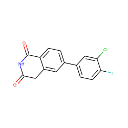 O=C1Cc2cc(-c3ccc(F)c(Cl)c3)ccc2C(=O)N1 ZINC000653722503