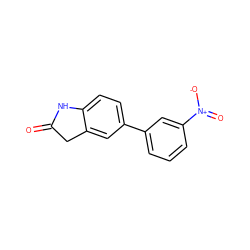 O=C1Cc2cc(-c3cccc([N+](=O)[O-])c3)ccc2N1 ZINC000013860648