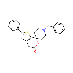 O=C1Cc2cc(-c3ccccc3)sc2C2(CCN(Cc3ccccc3)CC2)O1 ZINC000095602569