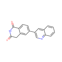 O=C1Cc2cc(-c3cnc4ccccc4c3)ccc2C(=O)N1 ZINC000653711549