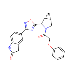 O=C1Cc2cc(-c3noc([C@@H]4[C@@H]5C[C@@H]5CN4C(=O)COc4ccccc4)n3)ccc2N1 ZINC000299856895