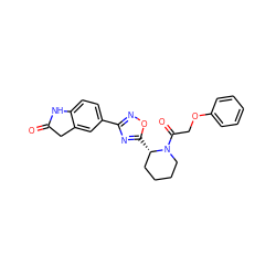 O=C1Cc2cc(-c3noc([C@H]4CCCCN4C(=O)COc4ccccc4)n3)ccc2N1 ZINC000137256050