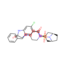 O=C1Cc2cc(C(=O)N[C@@H]3C[C@@H]4CC[C@H](C3)N4S(=O)(=O)N3CCC(NCc4ccccc4)CC3)c(Cl)cc2N1 ZINC000263621057