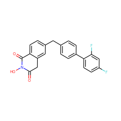 O=C1Cc2cc(Cc3ccc(-c4ccc(F)cc4F)cc3)ccc2C(=O)N1O ZINC000299856603