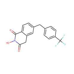 O=C1Cc2cc(Cc3ccc(C(F)(F)F)cc3)ccc2C(=O)N1O ZINC000299865495