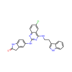 O=C1Cc2cc(Nc3nc(NCCc4c[nH]c5ccccc45)c4cc(Cl)ccc4n3)ccc2N1 ZINC001772634094