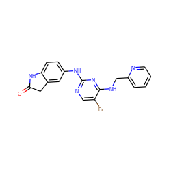 O=C1Cc2cc(Nc3ncc(Br)c(NCc4ccccn4)n3)ccc2N1 ZINC000040896698