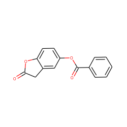 O=C1Cc2cc(OC(=O)c3ccccc3)ccc2O1 ZINC000064437707