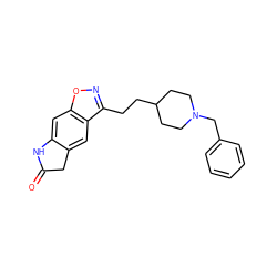 O=C1Cc2cc3c(CCC4CCN(Cc5ccccc5)CC4)noc3cc2N1 ZINC000000537848