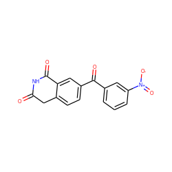 O=C1Cc2ccc(C(=O)c3cccc([N+](=O)[O-])c3)cc2C(=O)N1 ZINC000653723623