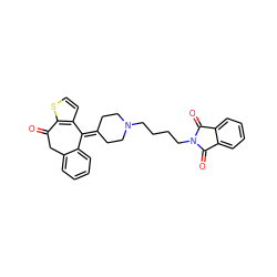 O=C1Cc2ccccc2C(=C2CCN(CCCCN3C(=O)c4ccccc4C3=O)CC2)c2ccsc21 ZINC000028869911