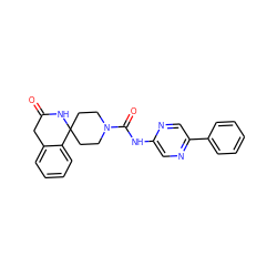 O=C1Cc2ccccc2C2(CCN(C(=O)Nc3cnc(-c4ccccc4)cn3)CC2)N1 ZINC000033969531