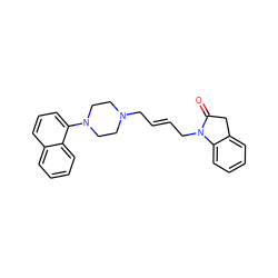 O=C1Cc2ccccc2N1C/C=C/CN1CCN(c2cccc3ccccc23)CC1 ZINC000040952097