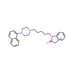 O=C1Cc2ccccc2N1CCCCCN1CCN(c2cccc3ccccc23)CC1 ZINC000040980531