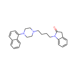 O=C1Cc2ccccc2N1CCCCN1CCN(c2cccc3ccccc23)CC1 ZINC000045495600