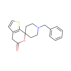 O=C1Cc2ccsc2C2(CCN(Cc3ccccc3)CC2)O1 ZINC000095602965