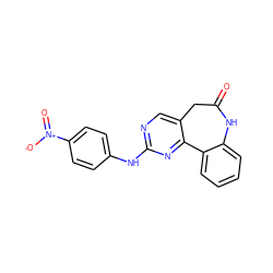 O=C1Cc2cnc(Nc3ccc([N+](=O)[O-])cc3)nc2-c2ccccc2N1 ZINC000045357752