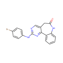 O=C1Cc2cnc(Nc3ccc(Br)cc3)nc2-c2ccccc2N1 ZINC000045364464