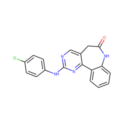 O=C1Cc2cnc(Nc3ccc(Cl)cc3)nc2-c2ccccc2N1 ZINC000045357749