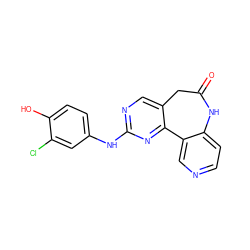 O=C1Cc2cnc(Nc3ccc(O)c(Cl)c3)nc2-c2cnccc2N1 ZINC000045368437