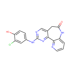 O=C1Cc2cnc(Nc3ccc(O)c(Cl)c3)nc2-c2ncccc2N1 ZINC000045357481