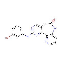 O=C1Cc2cnc(Nc3cccc(O)c3)nc2-c2ncccc2N1 ZINC000045384829