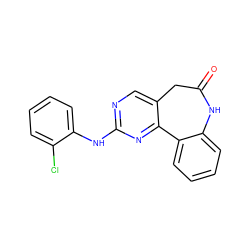 O=C1Cc2cnc(Nc3ccccc3Cl)nc2-c2ccccc2N1 ZINC000045367821