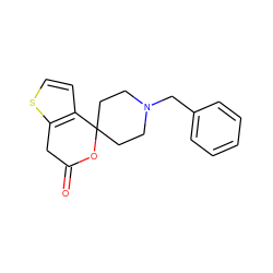 O=C1Cc2sccc2C2(CCN(Cc3ccccc3)CC2)O1 ZINC000084669226