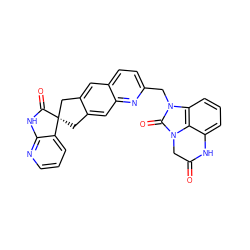 O=C1Cn2c(=O)n(Cc3ccc4cc5c(cc4n3)C[C@@]3(C5)C(=O)Nc4ncccc43)c3cccc(c32)N1 ZINC000043153529