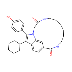 O=C1Cn2c(-c3ccc(O)cc3)c(C3CCCCC3)c3ccc(cc32)C(=O)NCCCCCCN1 ZINC000096172334