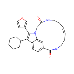 O=C1Cn2c(-c3ccoc3)c(C3CCCCC3)c3ccc(cc32)C(=O)NCC/C=C\CCN1 ZINC000096172330