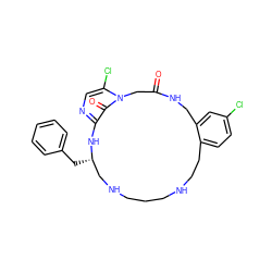 O=C1Cn2c(Cl)cnc(c2=O)N[C@@H](Cc2ccccc2)CNCCCNCCc2ccc(Cl)cc2CN1 ZINC000064559196