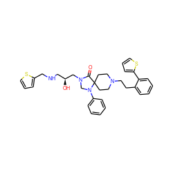 O=C1N(C[C@@H](O)CNCc2cccs2)CN(c2ccccc2)C12CCN(CCc1ccccc1-c1cccs1)CC2 ZINC000299858936