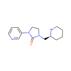 O=C1N(C[C@@H]2CCCCN2)CCN1c1cccnc1 ZINC000049525752