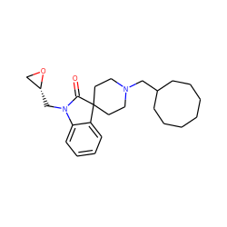 O=C1N(C[C@@H]2CO2)c2ccccc2C12CCN(CC1CCCCCCC1)CC2 ZINC000028528252