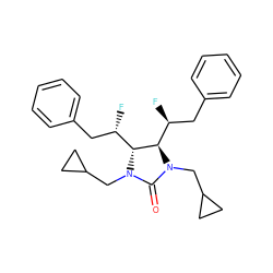 O=C1N(CC2CC2)[C@H]([C@@H](F)Cc2ccccc2)[C@@H]([C@@H](F)Cc2ccccc2)N1CC1CC1 ZINC000003951634