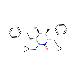 O=C1N(CC2CC2)[C@H](CCc2ccccc2)[C@@H](O)[C@@H](Cc2ccccc2)N1CC1CC1 ZINC000006579611