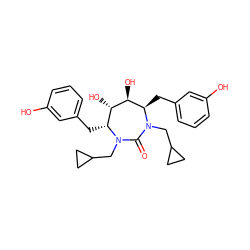 O=C1N(CC2CC2)[C@H](Cc2cccc(O)c2)[C@H](O)[C@@H](O)[C@@H](Cc2cccc(O)c2)N1CC1CC1 ZINC000013756087